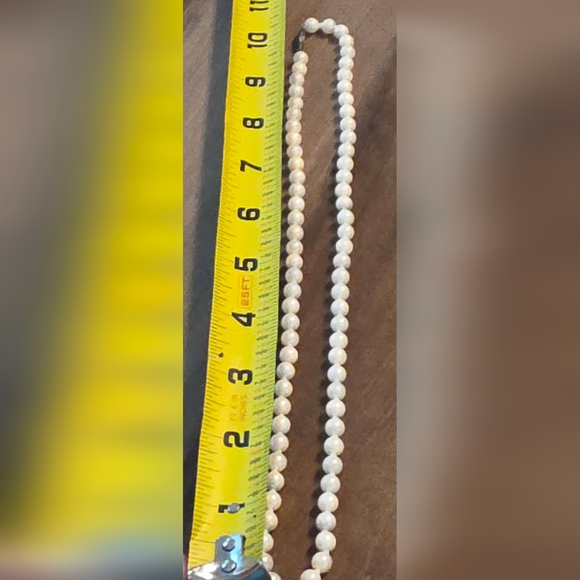 SET OF TWO VINTAGE ANTIQUE FAUX PEARLS STERLING 925 CLASPS  28 IN AND 22 IN - Picture 4 of 6